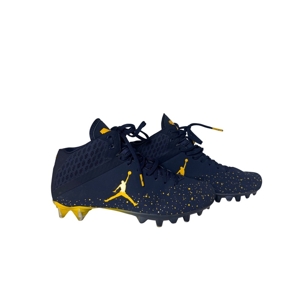 Jordan Vapor Speed 2‎ 3/4 TD Michigan Wolverines Football Cleats Navy Yellow 10